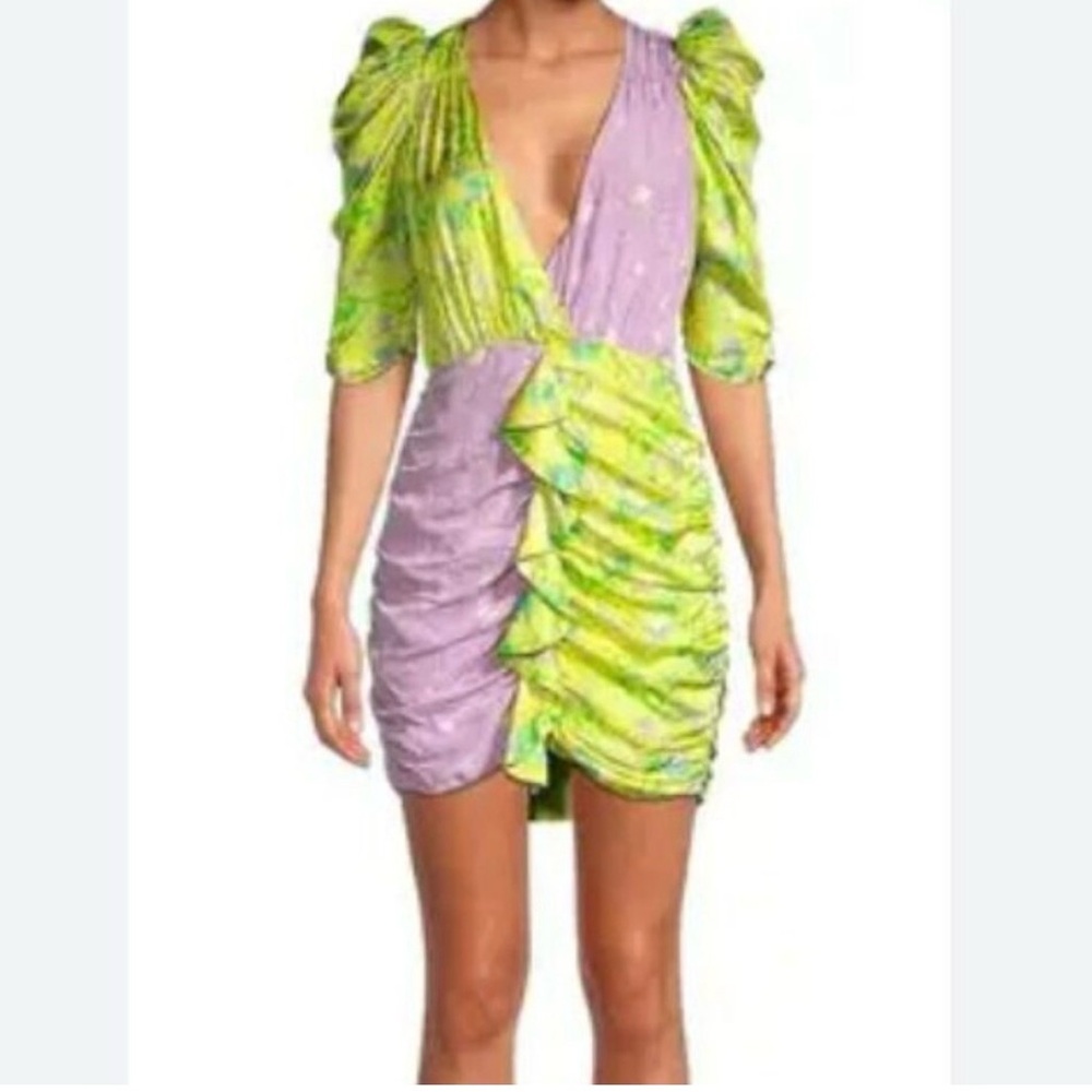 FOR LOVE AND LEMONS Dubois mix print mini dress in Freedom Floral - Picture 3 of 10